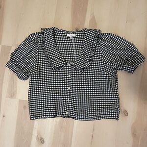 Madewell Black and White Gingham Blouse